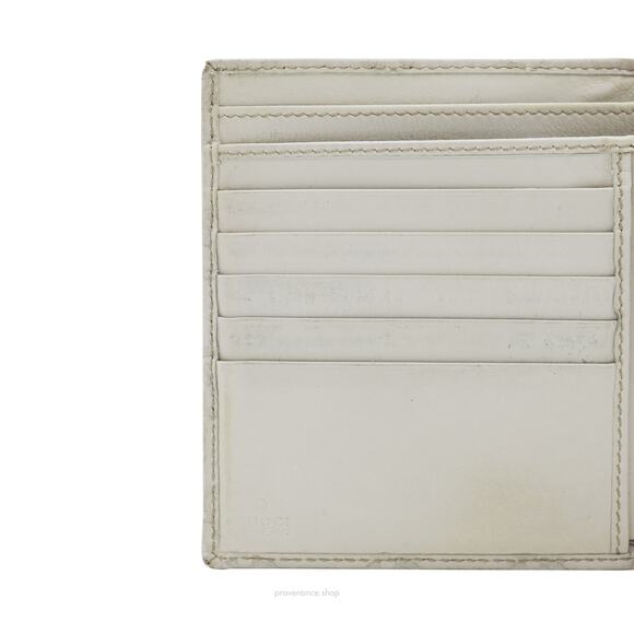 🔴 Gucci Trifold Wallet - Chalk Guccissima Leather - Picture 7 of 10